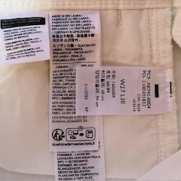 Levi's Tailored 724 HIgh Rise Straight Women's Jeans, Simply White, 27Wx30L, NWT - Picture 8 of 11